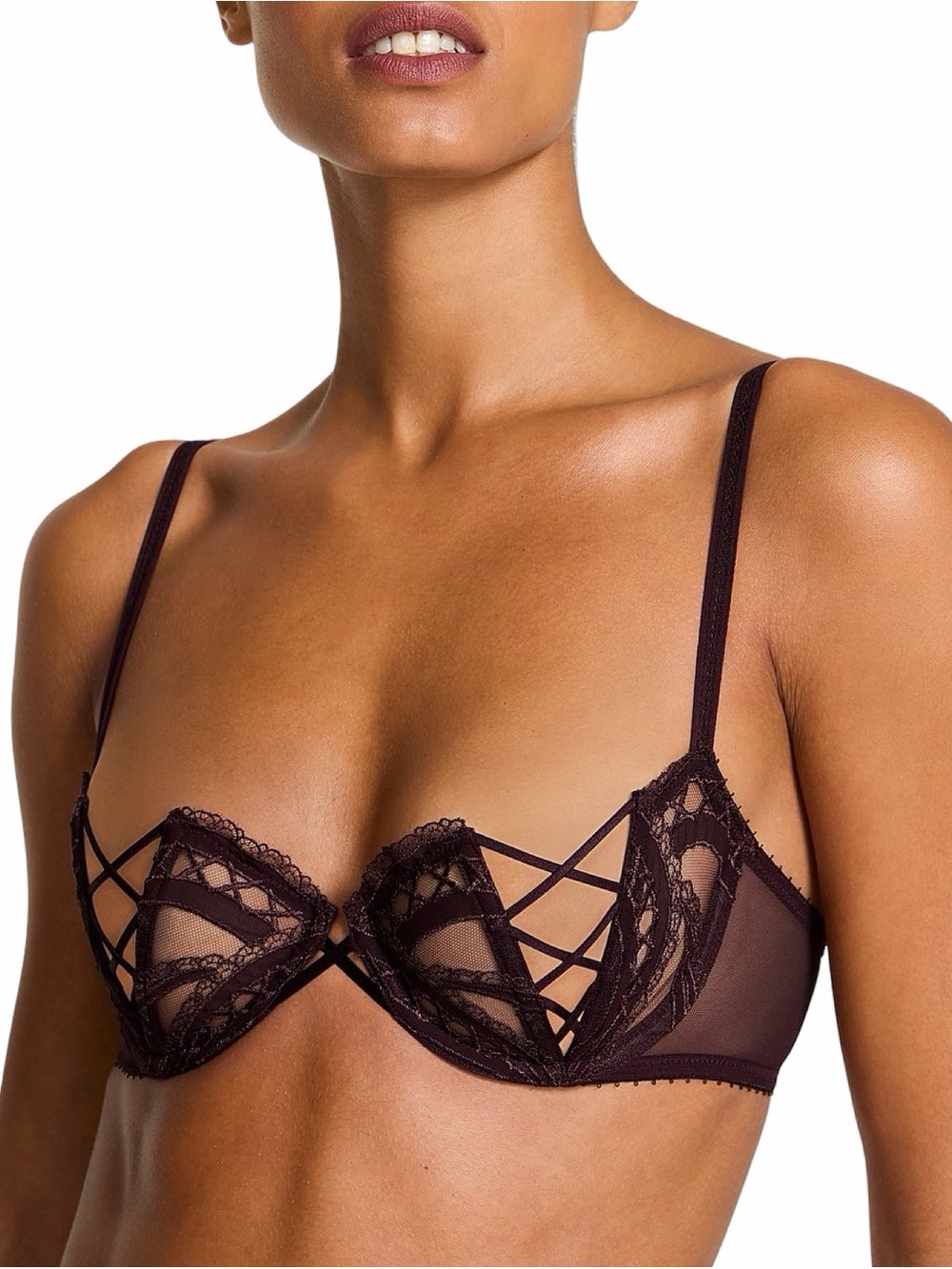 Victoria’s Secret Very Sexy Laces Out Embroidery Peekaboo Balconette Bra - 32D